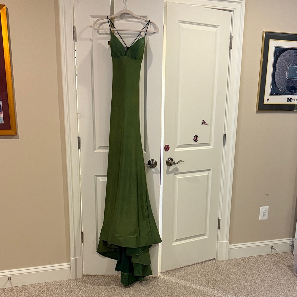 Sherri Hill High Low Green Dress